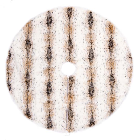 Vickerman 60" Snow White Lynx Faux Fur Tree Skirt